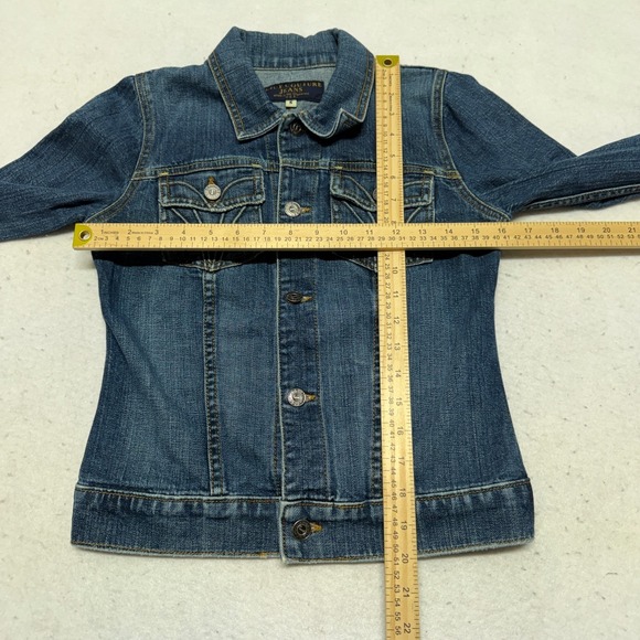 Juicy Couture Jeans Glamorous USA Women's Denim Heart Moto Jacket Y2K Size Small - Picture 9 of 16